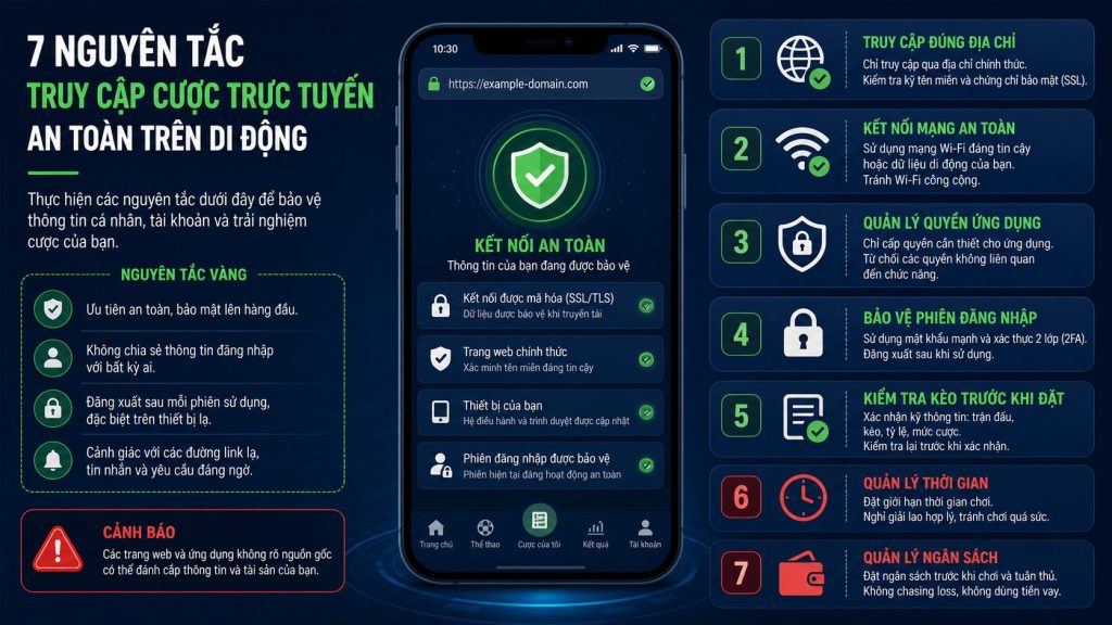Checklist truy cập cá cược trên điện thoại an toàn