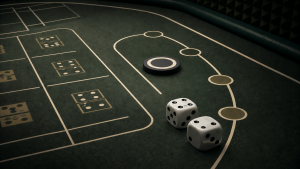 Hai xúc xắc và điểm đánh dấu minh họa chu kỳ Craps