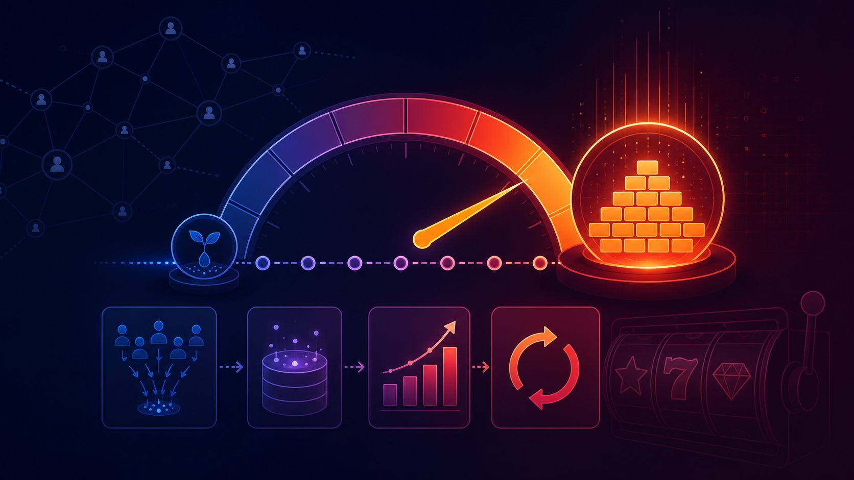 Jackpot Lũy Tiến Là Gì? Cách Đọc Quỹ, Điều Kiện Và RTP 2 Minh họa quỹ jackpot lũy tiến tăng và reset theo chu kỳ
