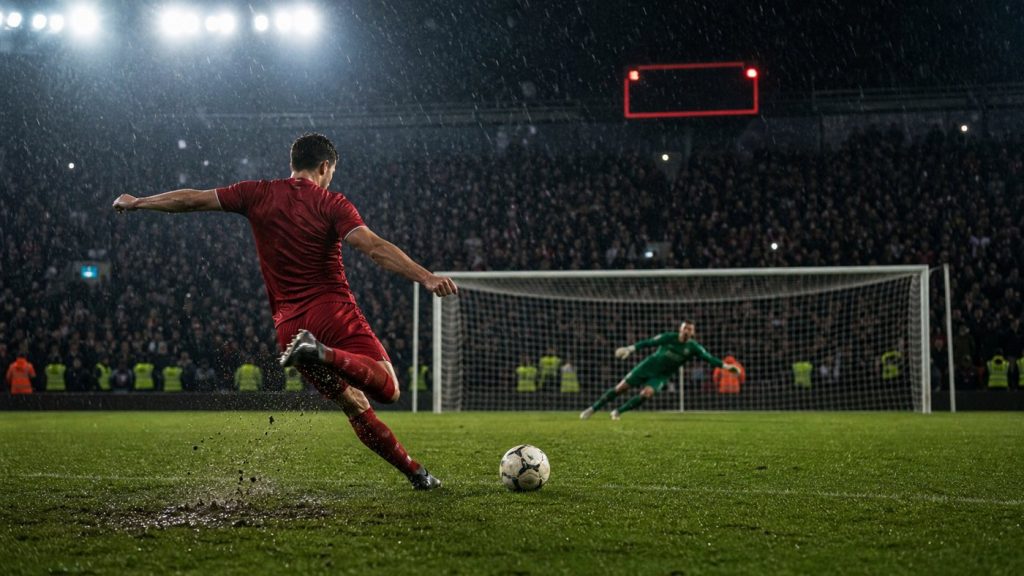 Cầu thủ áo đỏ thực hiện phạt đền muộn trong trận Newcastle 2-2 Liverpool