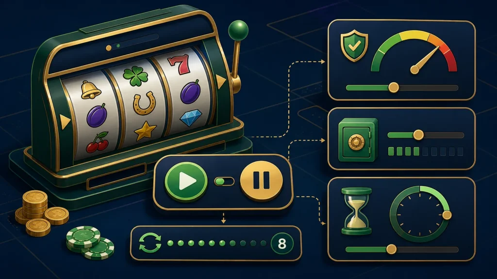Minh họa cài đặt số vòng và điểm dừng của autoplay slot