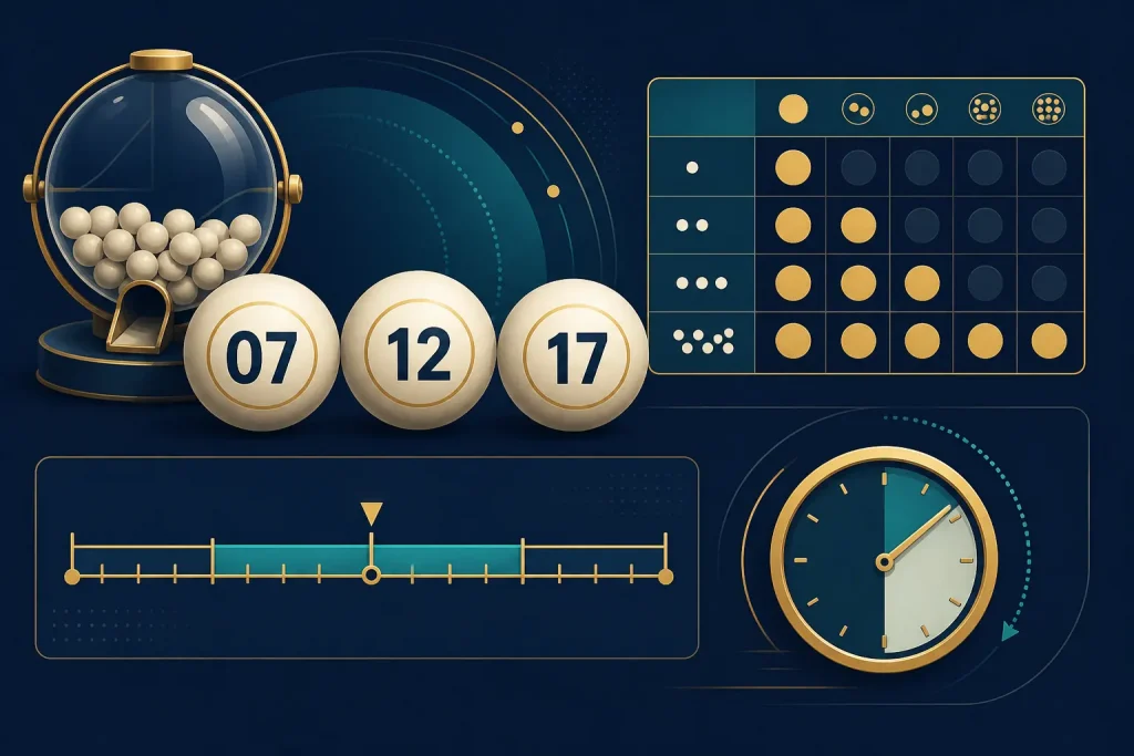 Bingo18 là gì: Minh họa ba số, cộng tổng và số trùng trong Bingo18