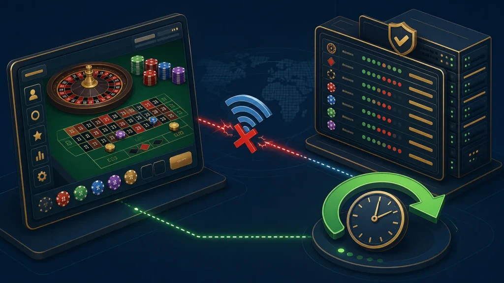 mất kết nối casino online: Minh họa ván casino được đối chiếu sau khi mất kết nối