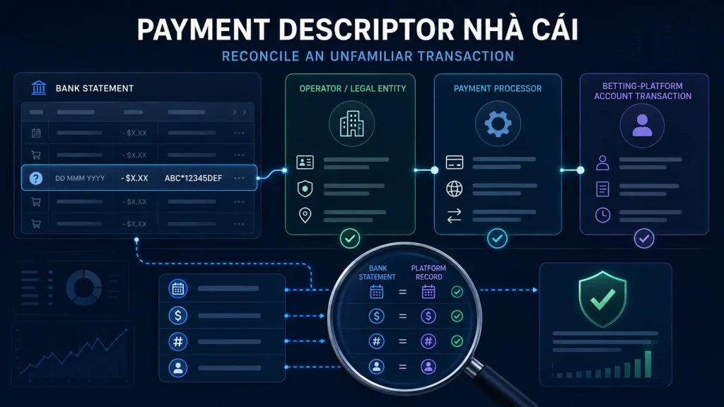 Payment descriptor nhà cái là gì? Cách đối chiếu tên giao dịch 1 Payment descriptor nhà cái và quy trình đối chiếu tên giao dịch trên sao kê