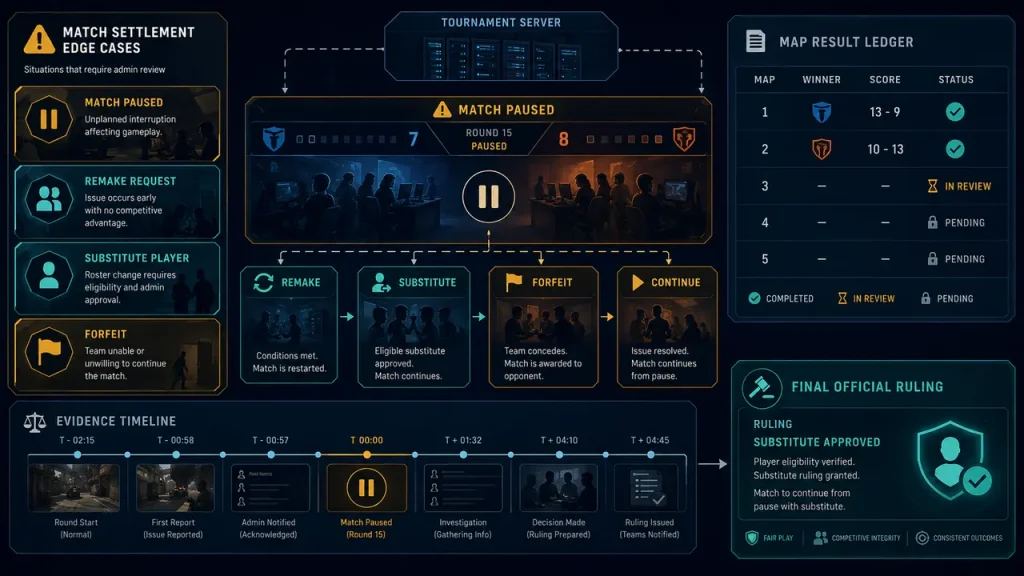 Kèo Esports Bị Hoãn, Remake Hoặc Xử Thua Được Tính Thế Nào? 1 kèo esports bị hoãn: Quy trình xác minh kết quả esports khi trận bị pause remake hoặc xử thua